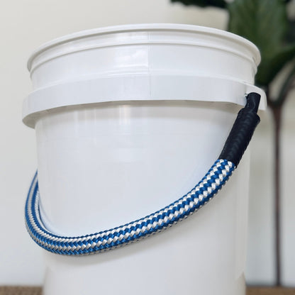 Cast & Carry striped rope handle installed on a white 5-gallon bucket